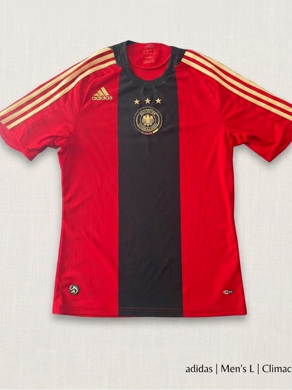 adidas Germany National Team DFB Away Soccer Jersey in Red and Black Large